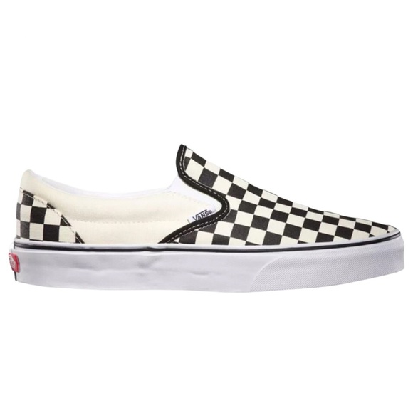 VANS • Checkerboard Slip-On Black & Off White Low Top Sneakers Shoes - Picture 1 of 11